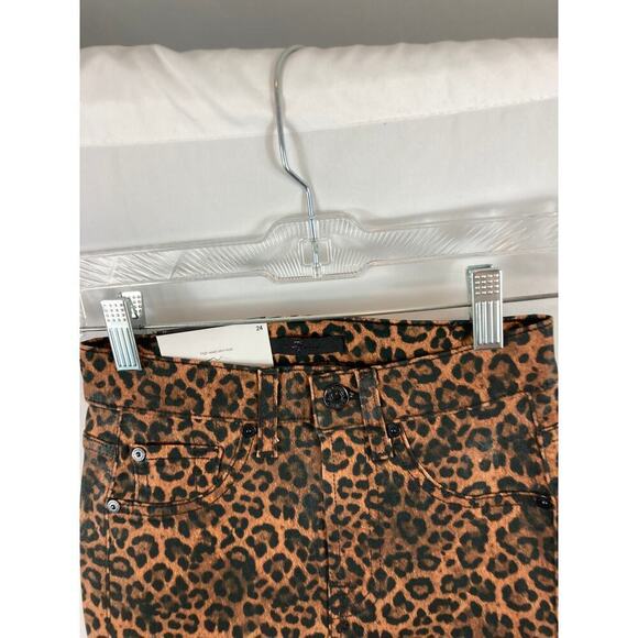 NWT 7 for All Mankind High Waist Slim Kick Jeans Animal Print size 24 - Picture 5 of 7
